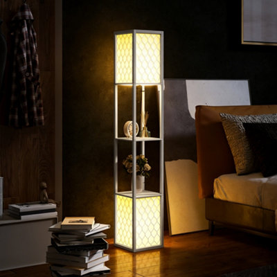 Portland 2 Shelf 2 Light Floor Lamp - White - Image 9