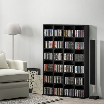 HOMCOM Media Storage Rack - CD/DVD/Blu-ray - Black - Image 10