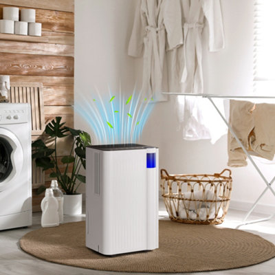 Homcom White 12L Dehumidifier With Filter, Auto Defrost, Children Lock - 25.5W X 23D X 44.5Hcm - Image 12