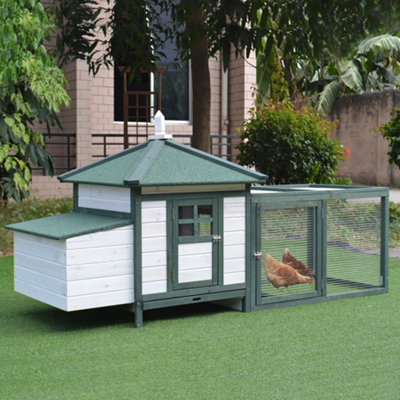 B&Q -  Chicken Coop Hen Poultry House W/ Nesting BoxWooden Outdoor Run