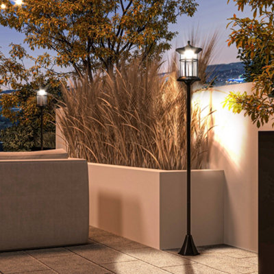 Outsunny Unisex Black Led Outdoor Solar Post Lights, Waterproof Ip44, Cool White, In Size 2 Pack - Image 8