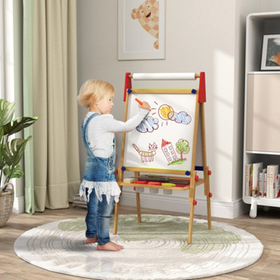 Aiyaplay 3-In-1 Kids Easel With Paper RollWhiteboardChalkboard from B&Q