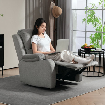Homcom Recliner Armchair For Living RoomRecliner Chair With Cup Holder Grey from B&Q