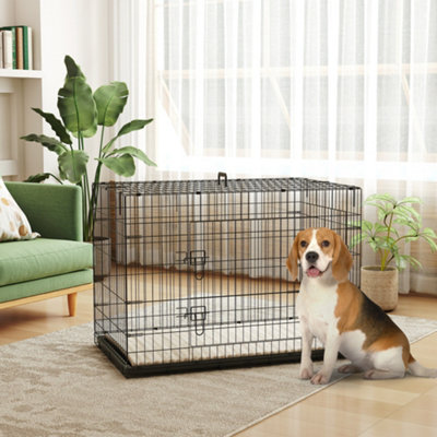Pawhut Dog Crate With Two DoorsTraySoft CushionFor Extra Large Dogs from B&Q