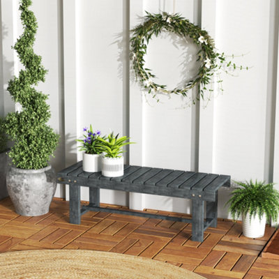 Outsunny 1.1M Outdoor Garden Bench Patio Loveseat Fir Wood 2 Person from B&Q