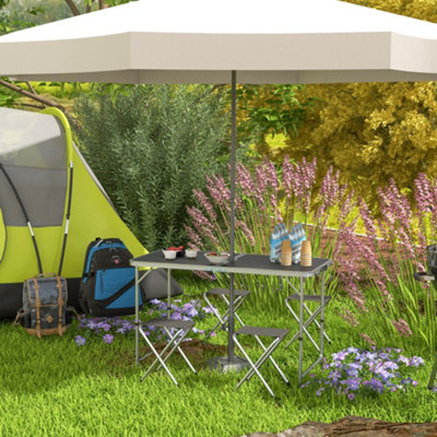 B&Q -  Camping Table And Chairs Outdoor Indoor Use For Bbq Picnic Garden