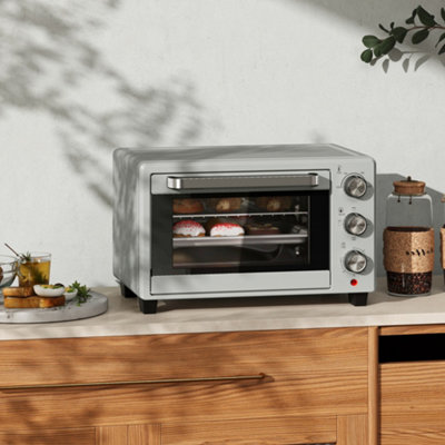 HOMCOM Mini Oven 21L Electric Grill w/ Adjustable Temp 1400W, Silver Tone - Image 7