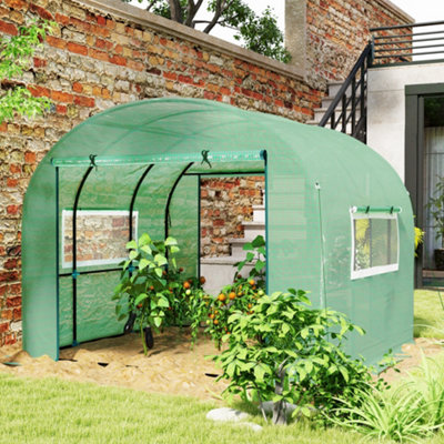 B&Q -  3 X 3 X 2M Polytunnel Greenhouse With Doors And Mesh Windows