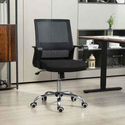 B&Q -  Mesh Office Chair Desk Chair W/ Swivel Seat Adjustable Height Black