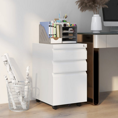 Viokef Vinsetto Filing Cabinet With Lock And Hanging Bar For Letter A4 Legal, White