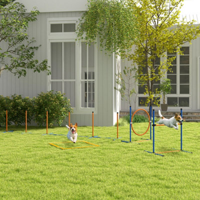 B&Q -  4 Pcs Dog Agility Training EquipmentDog Outdoor Games W/ Carry Bag