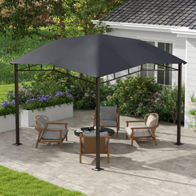 Garden gazebo providing a shaded outdoor seating area