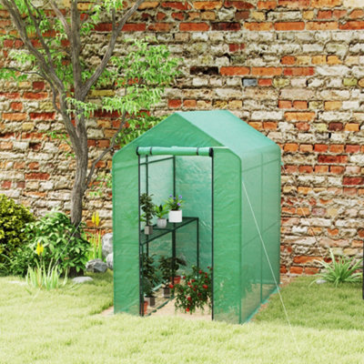 B&Q -  Walk In Greenhouse W/shelves Steeple Grow House 120 X 186 X 190 Cm