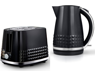 Tower Solitaire Black 1.5L 3Kw Jug Kettle And 2-Slice Toaster Matching Set from B&Q