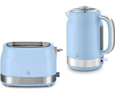 Swan Retro Revive Blue 1.7L 3Kw Jug Kettle And 2-Slice Toaster Matching Kitchen Set from B&Q