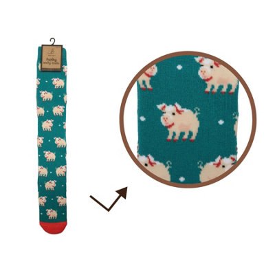 Bartleby Funky Welly Boot Socks Uk 4-8 Cute Pig Size 4
