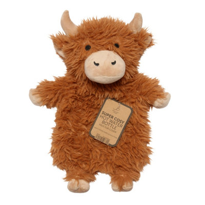 B&Q -  Highland Cow Super Soft Hot Water Bottle