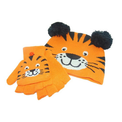 Bartleby Childs Winter Beanie Hat & Glove SetTiger from B&Q