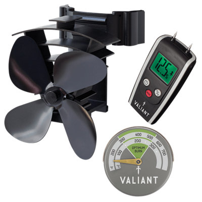 Valiant Remora Magnetic Flue Pipe Fan, Moisture Meter And Magnetic Thermometer Red/Green