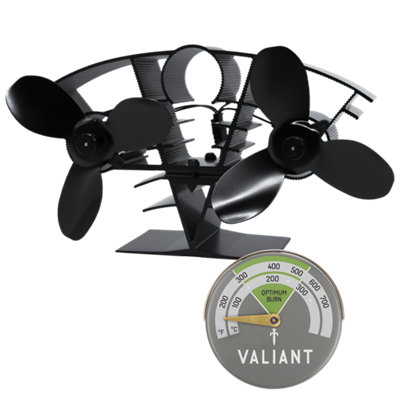 Valiant Whirlwind Twin Blade Stove Fan And Magnetic Thermometer from B&Q