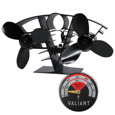 Valiant Whirlwind Twin Blade Stove Fan And Magnetic Thermometer from B&Q