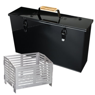 Valiant Fireside Stove Pellet Basket and Metal Pellet & Ash Storage Carry Case - Image 4
