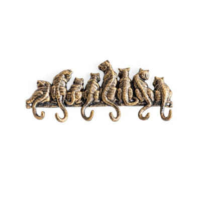 B&Q -  Bronze Coloured Cast Iron Cats Coat 6 Hook