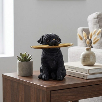 Garden Greatness Urban Pug Dog Holding Tray Decoration