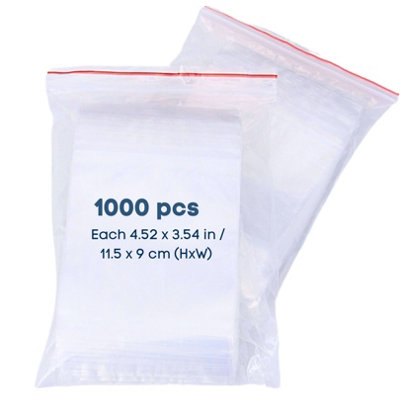 Novecrafto Unisex White Zip Lock Bags 1000 Pcs - Odor Proof & Waterproof - Resealable Plastic Bags For Packaging Food, Medicine & Small Items (11.5 X 9Cm) - Image 3