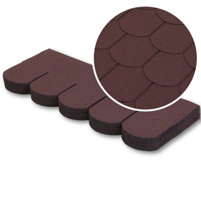 Novecrafto Premium Asphalt Roof Shingles25 Pcs Covers 32.2 SqftBrown Fish Scales Design 80 X 31.5 Cm Weather Resistant Roofing Felt from B&Q