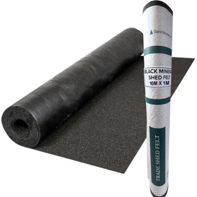 Novecrafto Heavy-Duty Black Mineral Shed Roofing Felt (10M X 1M)DurableWeatherproof Roof CoveringStandard Grade Roof Felt from B&Q