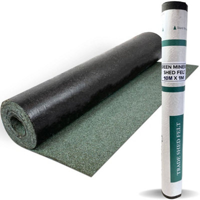 Novecrafto Heavy-Duty Mineral Shed Roofing Felt (10M X 1M) - Premium Roof Covering - 10-Year Life Expectancy Green