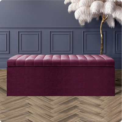  - Safar 150Cm Wide Ottoman Storage BoxPurple Naples Ottoman Box With Storage