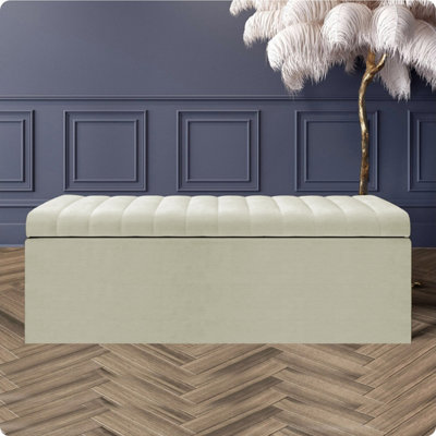  - Safar 180Cm Wide Ottoman Storage BoxCream Naples Ottoman Box With Storage