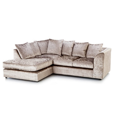 B&Q -  Crushed Velvet 4 Seater Corner Sofa