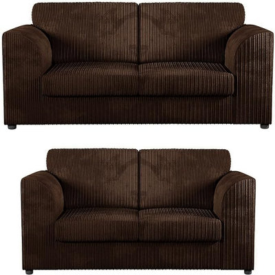 B&Q -  Jumbo Cord (High Back) (3+2) Seater Sofa