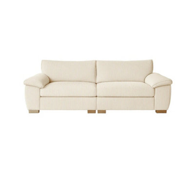 Sofaselectionuk Ltd Amalfi 3 Seater Split Sofa Soft Fabric In Cream from B&Q