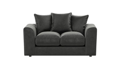 Sofaselectionuk Ltd Plush Velvet 2 Seater Sofa   In Black from B&Q