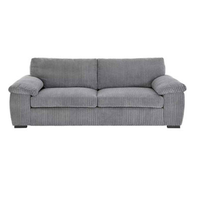 B&Q -  Jumbo Cord Amalfi 3 Seater Grey Sofa