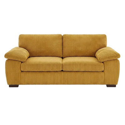 Sofaselectionuk Ltd Amalfi 2 Seater Sofa In Mustard Fabric Sofa With Foam Seating & Modern Design from B&Q