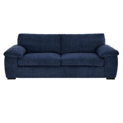 B&Q -  Amalfi 3 Seater Sofa In Blue Fabric With Foam Seating & Modern Design