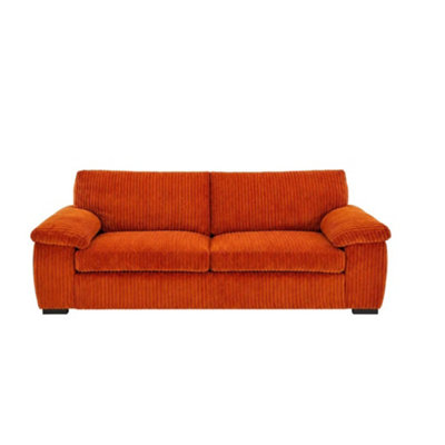 B&Q -  Amalfi 3 Seater Sofa In Orange Fabric With Foam Seating & Modern Design