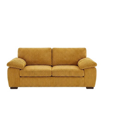 B&Q -  Amalfi 3 Seater Sofa In Mustard Fabric With Foam Seating & Modern Design