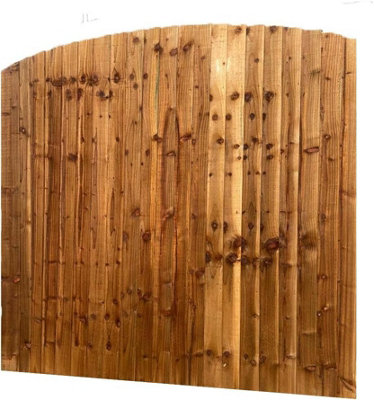 Feather Edge Vertical Fence Panel 6Ft X 4FtTreated Overlapped Closeboard PlanksDome TopPack Of 12 from B&Q