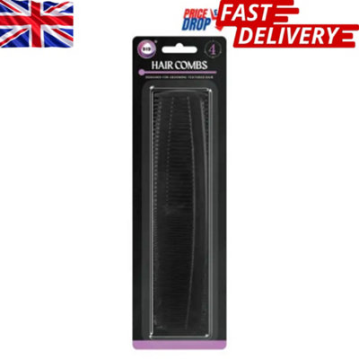 4Pc Hair Combs Set Detangling Styling Hairbrush Salon Professional Hair Care Tools For All Hair Types from B&Q