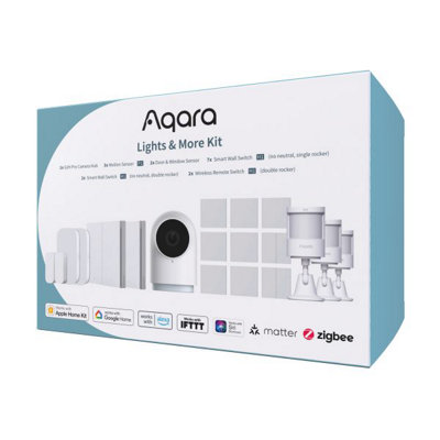 Aqara Smart Lighting & More Kit (No Neutral)Complete Zigbee Smart Home LightingSecurity & Automation Bundle With Camera Hub from B&Q
