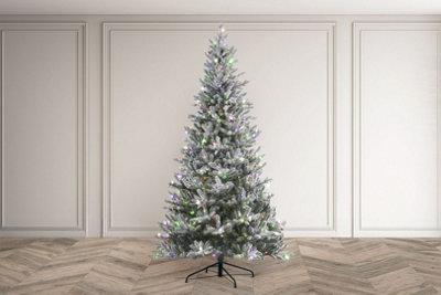 Norfolk Leisure Frosted Dalton Fir - Christmas Tree With 400 Colour Switch Leds 6.5Ft
