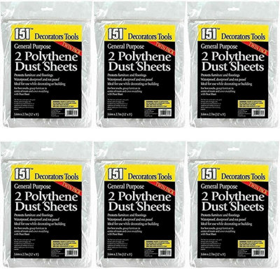 151 2 Polythene Dust Sheets (Pack Of 6) from B&Q