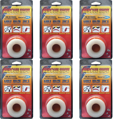 Bond It Silicone Rescue Tape White 25mm X 3.66M (Pack Of 6) from B&Q