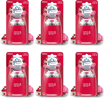 Glade Sense & Spray Refill Twin Peony & Cherry 18Ml (Pack Of 6)